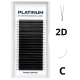 Готовые пучки для наращивания 2D Чёрные U-Shape Изгиб C 0.07 7–13 мм PLATINUM