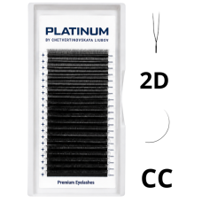 Abanicos prefabricados para extensión de pestañas 2D negros forma U-Shape CC 0,07 mm 7–13 mm PLATINUM