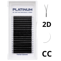 Готовые пучки для наращивания 2D Чёрные YY-Дабл Изгиб CC 0.07 6–13 мм PLATINUM