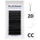 Готовые пучки для наращивания 2D Чёрные YY-Дабл Изгиб CC 0.07 6–13 мм PLATINUM