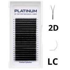 Abanicos Prefabricados para Extensiones de Pestañas 2D Negros YY-Double Curvatura LC 0.07 6–13 mm PLATINUM