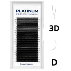 Abanicos prefabricados para extensión de pestañas 3D negros forma U-Shape D 0,07 mm 7–13 mm PLATINUM