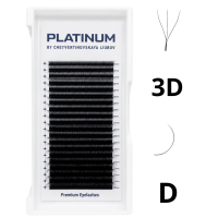Готовые пучки для наращивания 3D Чёрные W-Shape Изгиб D 0.07 6–13 мм PLATINUM