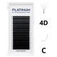 Готові пучки для нарощування 4D Чорні W-Shape Вигин C 0.07 MIX 6–13 мм PLATINUM