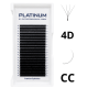 Готовые пучки для наращивания 4D Чёрные W-Shape Изгиб CC 0.07 6–13 мм PLATINUM