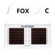 Abanicos prefabricados para extensiones de pestañas FOX color marrón oscuro Curvaturas C 0,07 8–13 mm PLATINUM
