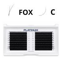 Abanicos prefabricados para extensiones de pestañas FOX negros Curvaturas C 0,07 8–13 mm PLATINUM