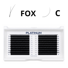 Abanicos prefabricados para extensiones de pestañas FOX negros Curvaturas C 0,07 8–13 mm PLATINUM
