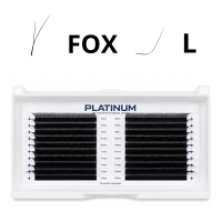 Abanicos prefabricados para extensiones de pestañas FOX negros Curvaturas L 0,07 8–13 mm PLATINUM