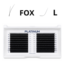 Abanicos prefabricados para extensiones de pestañas FOX negros Curvaturas L 0,07 8–13 mm PLATINUM