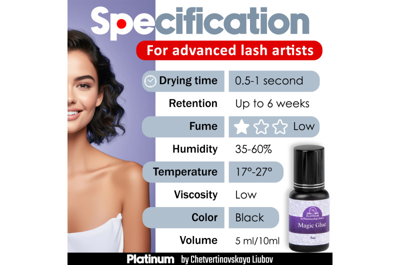 Pegamento para extensiones de pestañas Magic PLATINUM 10 ml
