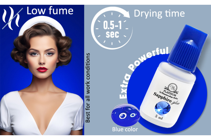 Pegamento para extensiones de pestañas Sapphire PLATINUM 5 ml