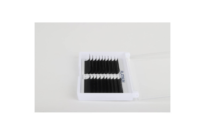 Abanicos prefabricados para extensiones de pestañas FOX negros Curvaturas C 0,07 8–13 mm PLATINUM