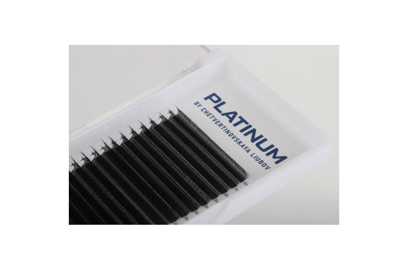 Abanicos prefabricados para extensiones de pestañas 3D color marrón oscuro U-Shape Curvatura C 0,07 MIX 7–13 mm PLATINUM