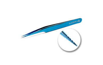 Pinza para  pestañas PLATINUM azul con muescas