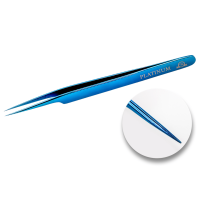 Pinza para pestañas PLATINUM Plasma recta azul