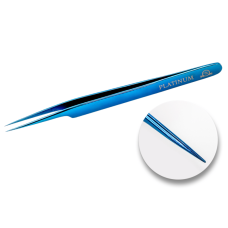 Pinza para pestañas PLATINUM Plasma recta azul