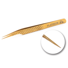 Pinza para pestañas PLATINUM recta Diamond gold delfín