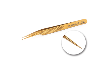 Pinza para pestañas PLATINUM recta Diamond gold delfín