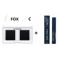 Ready Fan Eyelash Clusters FOX Black Curl C 0.07 8–13 mm PLATINUM+Spike Maker PLATINUM x Ania ProLashes Lash Spike Styling Product – 5 ml