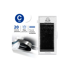 Pestañas para extensiones PLATINUM, mix С 0.10, 5–7 mm – paleta de 20 líneas