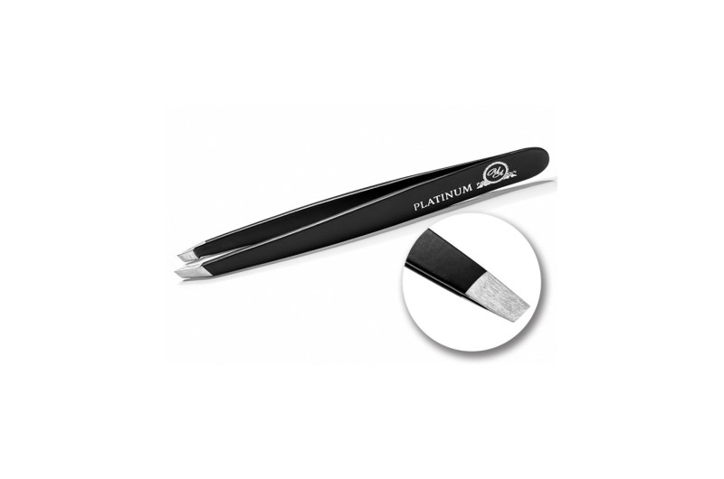 Pinzas para cejas oblicuas PLATINUM – Negro