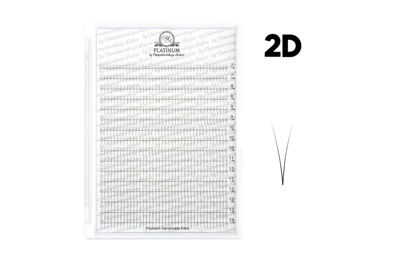 Abanicos para extensiones de pestañas PLATINUM 320 uds. C / 0.07 / 4D / MIX 7–14 mm
