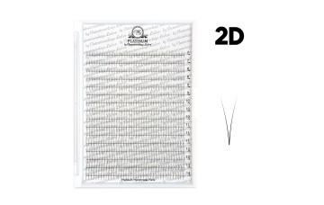 Abanicos para extensiones de pestañas PLATINUM 320 uds. L / 0.07 / 5D / MIX 7–14 mm