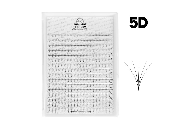 Abanicos para extensiones de pestañas PLATINUM 320 uds. C / 0.07 / 4D / MIX 7–14 mm