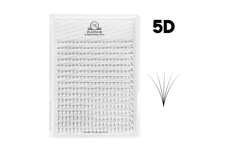 Abanicos para extensiones de pestañas PLATINUM 320 uds. L / 0.07 / 4D / MIX 7–14 mm