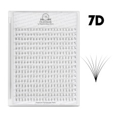 Abanicos para extensiones de pestañas PLATINUM 320 uds. D / 0.07 / 5D / MIX 7–14 mm