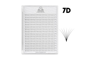 Abanicos para extensiones de pestañas PLATINUM 640 uds. C / 0.07 / 3D / MIX 7–14 mm