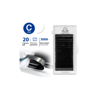 Pestañas para extensiones PLATINUM, mix С 0.10, 8–14 mm – paleta de 20 líneas