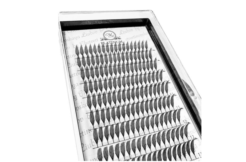 Pestañas en abanico tipo pluma  PLATINUM 0,03 C MIX 8–14 ММ
