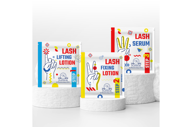 Loción lifting en sachet para laminado de pestañas y cejas – STEP 1 PLATINUM