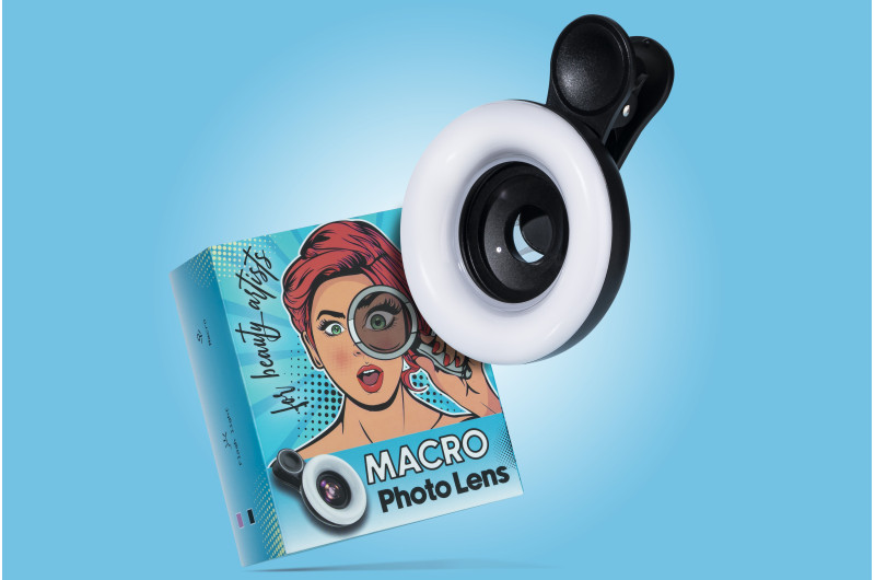 Lente macro con luz LED PLATINUM – rosa