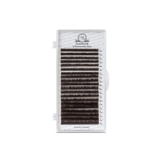 Pestañas para extensiones marrón oscuro PLATINUM В 0.07, mix 5–7 mm – 20 líneas