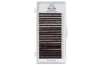 Pestañas para extensiones marrón oscuro PLATINUM В 0.07, mix 5–7 mm – 20 líneas