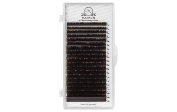 Pestañas para extensiones marrón oscuro PLATINUM С 0.07, mix 5–7 mm – 20 líneas