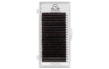 Pestañas para extensiones marrón oscuro PLATINUM L 0.07, mix 7–12 mm – 20 líneas