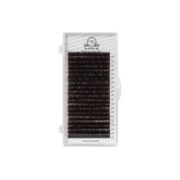 Pestañas para extensiones marrón oscuro PLATINUM СС 0.07, mix 7–12 mm – 20 líneas
