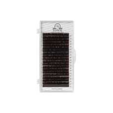 Pestañas para extensiones marrón oscuro PLATINUM СС 0.085, mix 8–14 mm – 20 líneas