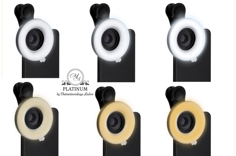 Lente macro con luz LED PLATINUM – rosa