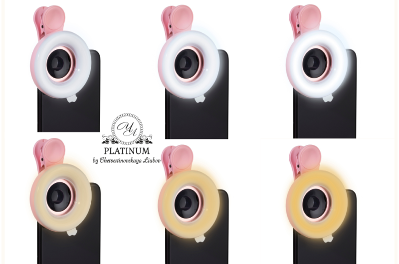 Lente macro con luz LED PLATINUM – rosa