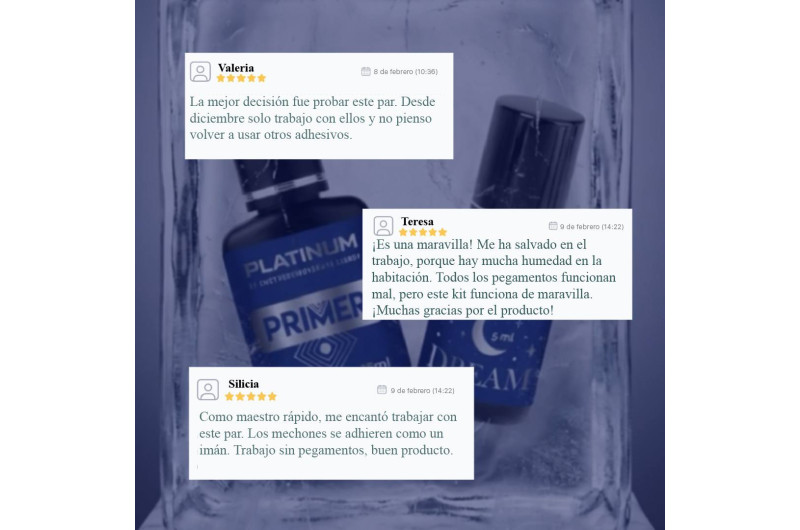 Set PLATINUM: Pegamento para extensiones de pestañas Dream 5 ml + Primer-Bonder 15 ml