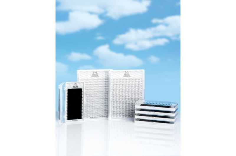 Abanicos para extensiones de pestañas PLATINUM 320 uds. C / 0.07 / 4D / MIX 7–14 mm