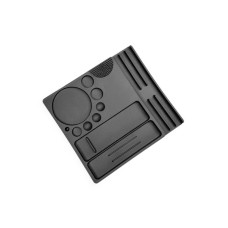 Paleta de silicona para mezclar composiciones y tintes, con espacio para pinceles y herramientas.
