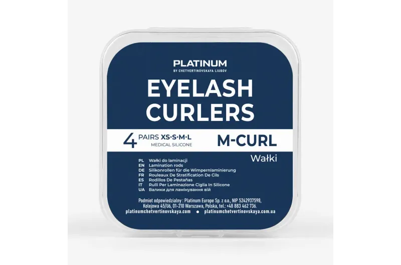 MOLDES DE SILICONA PARA LAMINADO DE PESTAÑAS M-CURL — 4 PARES PLATINUM