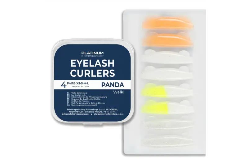 MOLDES DE SILICONA PARA LAMINACIÓN DE PESTAÑAS PANDA — 4 PARES PLATINUM