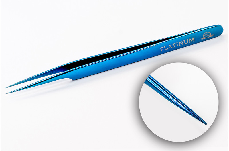 Pinza para pestañas PLATINUM Plasma recta multicolor